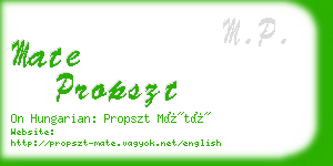 mate propszt business card